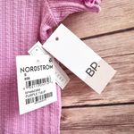 BP Top Women’s Size Small Purple Pointelle Rib Crop Henley Short Sleeve NWT Photo 3