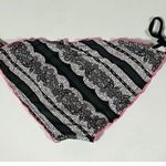 Lace Polka Dot Striped Bikini Bottoms Bathing Suit Size S 🖤🤍 Black Photo 3