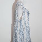 Altar'd State A Beautiful Soul Blue and White Sleeveless Tiered Dress Sz Large Snakeskin Print Photo 3