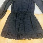 ZARA  Black Dotted Mesh Dress with Ruffles | XS Photo 3