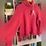 Tory Burch NWT  Jennifer Sweater Hibiscus Flower Cropped Fringe Turtleneck Medium Photo 0