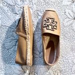 Tory Burch  Ines Leather Espadrilles Tan Logo Slip On Flats Size 8.5🧡 Photo 5