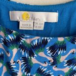 Boden Petronella Jersey Flamingo Splash Print Blue Midi Dress Size 8P Photo 3