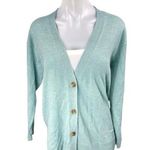 Mango NEW MNG Blue Long Sleeve Knit V Neck Button Up Cardigan Sweater Top Size M Photo 0