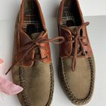 Hush Puppies Brown/Green Leather Moccasins Size 7 Photo 0