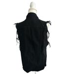 AGOLDE  Women's Black Frayed Denim Vest Size Small Photo 6