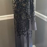 Jones New York  Grey Black Floral Cowl Neck Bodice Lined Stretch Sheath dress 6 Photo 2