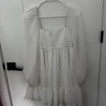 Altar'd State  White Long Sleeve Mesh Dress Photo 2