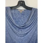 Roz & Ali Womens Ombre Animal Print Embroidered Swirls Blouse Blue Petite Medium Photo 2