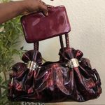 Vampy Whimsygoth Cyber Punk It Girl Baddie Burgundy Red Black Vintage Y2K Leather Shoulder Hand Bag Purse Braided Strap Comes with wallet Great condition Measurement in pics Photo 0