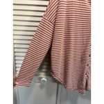 Rue 21 Rue 21 Salmon Pink/White Striped Long Sleeve Sweater Button Up Size M V Neck Photo 3