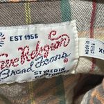 True Religion  Men's Pearl Snap Shirt Flannel Cotton Orange Tan XL Extra Large ST Photo 4