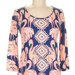 Lilly Pulitzer  Gimme Some Leg Beacon Shift Dress Navy Pink Flamingo Size Small S Photo 3