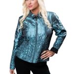 UBU Peck Your Personality Reversible Metallic Purple Zip Up Jacket Photo 15