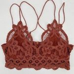 Free People NWT Smocked Adella Lace Racerback Boho Bralette Rust XSmall XS Bra Photo 0