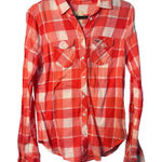 Hollister Y2K Women Red & White Plaid Button Up Shirt Long Sleeve Flannel Top XS Photo 0