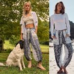 Free People Bohemian Cottage Embroidered Floral Sweet It Is Wide Leg Pants Large Photo 1