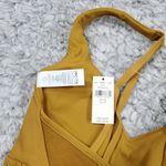 Aerie  Offline Ribbed Plunge Sports Bra Yellow Brown Honey Goals Stretch Size XS Photo 4