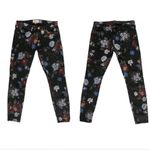 Current/Elliott  Black Floral Skinny Stiletto Ankle Jeans Low Rise Size 24 XS Photo 3