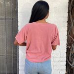 Anthropologie Vintage silk kevo Pink ribbed short sleeve sweater top size XL Photo 2