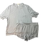 Eberjay Eberjey Finley Patch Pocket Pajama Set Tee Shorts Bamboo Viscose Spandex M Gray Photo 1