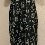 Erika Vintage 80s Charcoal Giraffe Midi Summer Boho Pocket Dress Photo 0