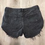 We The Free  People Black Denim Jean Distressed Fray Shorts 31 Summer Photo 4