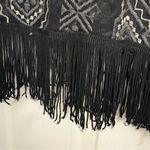 Maurice's Maurice’s Black Mesh Embroidered Fringe‎ Top Size Medium Photo 3