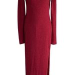 Rachel Zoe Burgundy Red Sparkle Long Sleeve Ball Gown Dress Evening Cocktail Party - L Photo 0