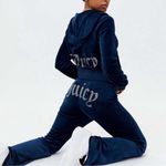 Juicy Couture 🔥 Bling OG Velour Iconic Tracksuit Hoodie Pants Atlantis Blue XL Photo 11
