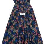 RTR Saloni Jacqui B Long Sleeve Multicolor Feather Print Side Slit Maxi Dress 2 Blue Photo 14