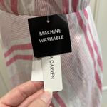 Sandra Darren  Striped Tea Length Dress MIDI Pink & White Dainty Baby Shower Photo 6