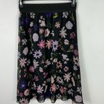 LuLaRoe Lola Skirt Womens Small Black Floral Mesh Overlay Boho Dark Feminine Photo 0