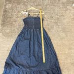 Tulip Creations Blue Smocked Tiered Denim Maxi Dress NWT Size L Photo 8