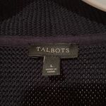 Talbots  Navy Blue and Pink Striped Cardigan Photo 1