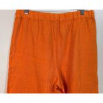 ZARA  Women's Orange Linen Wide Leg Pull on Pants Size Medium Photo 5