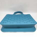 Gucci Blue Perforated Rubber Tote Bag with COA EUC Photo 5