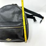 Coach Mini Charlie Pebbled Leather Backpack Black Photo 10