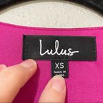 Lulus  Pink Magenta Long Sleeve Maxi Formal Bridesmaid Dress Womens XS Faux Wrap Photo 2