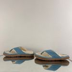 L.L.Bean Womens Light Blue Suede Leather Wicked Good Shearling Lined Flip Flops Photo 8