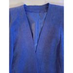 Royal Blue Vintage Womens Faux Suede Deep VNeck 3 button jacket 2 Pocket… Size 8 Photo 1
