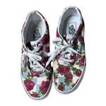 Vans  Floral Rose Blue Plaid Tie Lace Sneakers Shoes Size 8.5 Womens Photo 1