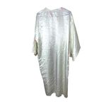Vintage White Satin Floral Embroidery Pink Blue Accents Kimono Robe Long 2X Size L Photo 5