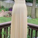Cream Pleated Halter Maxi Gown Yellow Size 8 Photo 0