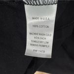 Flax  Solid Black Short Sleeve Cotton Round Neck Shirt Top Women’s Medium Photo 2