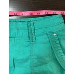 Chico's  1 Linen Blend Bermuda Shorts Women's‎ Small Kelly Green Roll Tab Hem Prep Photo 7