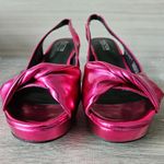 Kenneth Cole Reaction Rylee Hot Pink Metallic Slingback Platform Sandals Size 8. Photo 8