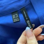 Mango Satin Button Down Blouse Top Size XXL Cobalt Blue Pockets Photo 1