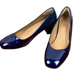 Heel the World Dress Pumps Block Heel Square Toe 9 Blue Photo 0