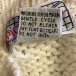 Vintage 80s Hand Knit Turtleneck Sweater | Cream Cable Knit Cottagecore Size M Photo 3